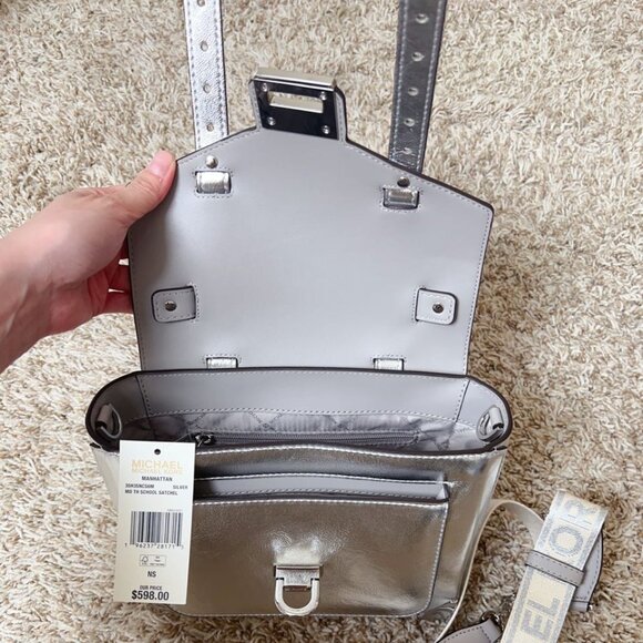 Michael Kors Manhattan Medium Metallic Satchel - Picture 3 of 11